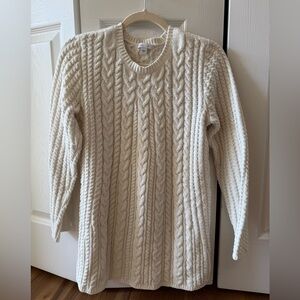 J. Jill Cable Knit Tunic Sweater in Cream